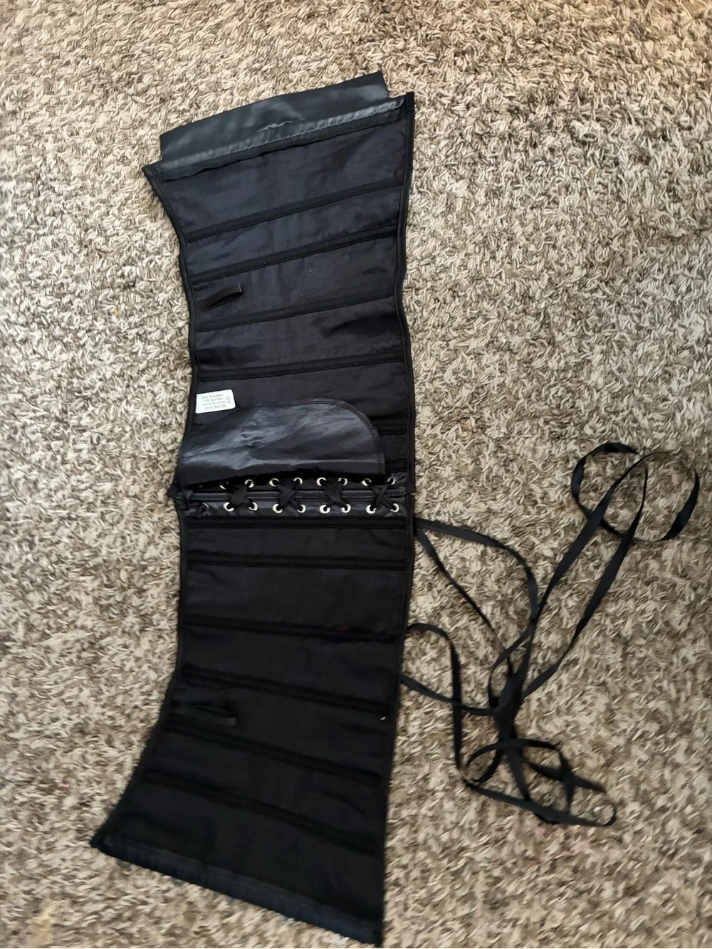 SHEIN Black Satin Underbust Corset Top with Front Hooks 2XL